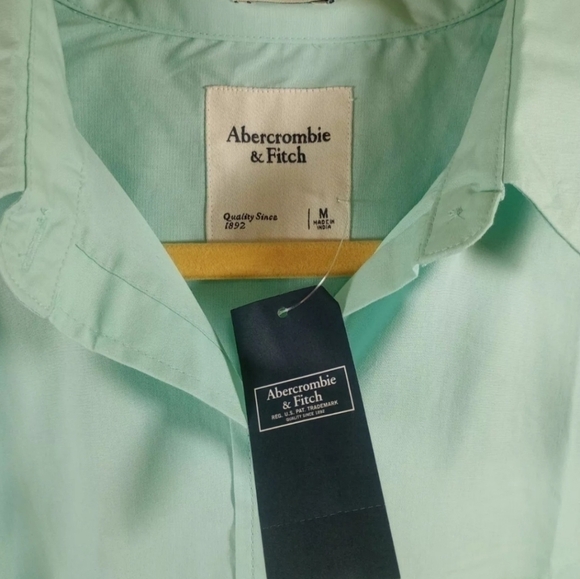 Abercrombie and Fitch Shirt Womens Medium Blue Long Sleeve Oversized Causal NWT - Picture 6 of 13